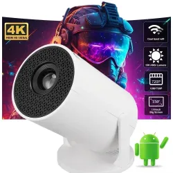 HY200 720p bärbar projektor - 270° roterbar, Full HD HDMI/USB, hemmabio och utomhusfilmer