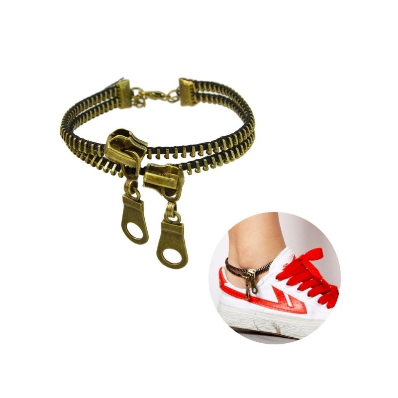 Double-deck zipper - retro anklet