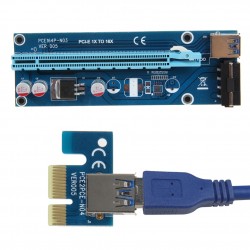 PCIe PCI-E PCI Express Riser Card 1x till 16x USB 30 Data Cable SATA till 4Pin IDE Molex Power