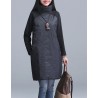 Turtleneck Loose Patchwork Tunic Winter Dress