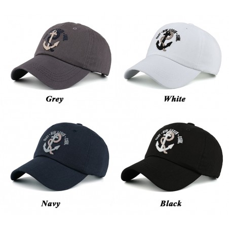 Baseball cap med ankar - bomull - justerbar - unisex