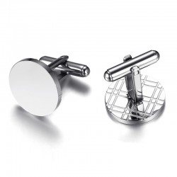 Stylish Round Stainless Steel Cufflinks