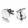Stylish Round Stainless Steel Cufflinks