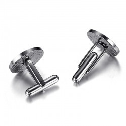 Stylish Round Stainless Steel Cufflinks