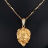 Lion huvud hängande gyllene halsband
