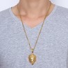 Lion huvud hängande gyllene halsband