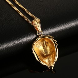 Lion huvud hängande gyllene halsband