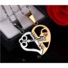 Nyckellås - Hjärtformspendel med halsband 2 bitar