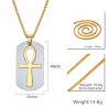 Borttagbar egyptisk Ankh cross pendant rostfritt stål halsband