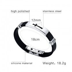 Silicone Stainless Steel Buckle Armband