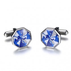 Stainless Steel Octagon Blue CufflinksCufflinks