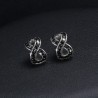 Black crystal infinity stud örhängen