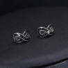 Black crystal infinity stud örhängen