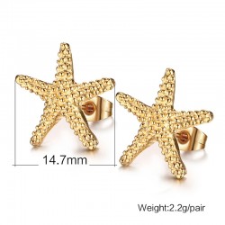 Gold starfish stud örhängen