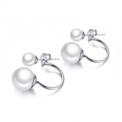 Double Pearl Stud Earrings