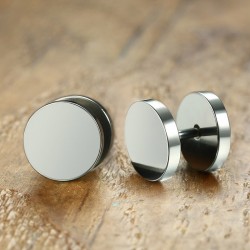 Simple Silver Round Earrings UnisexEarrings