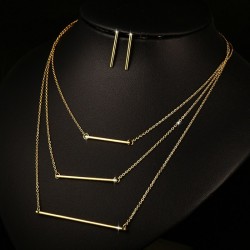 3 Layer Necklace & Earrings Smycken Set