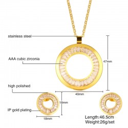 Rhinestone Gold Jewellery Set