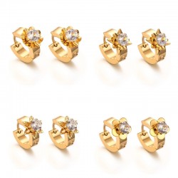 Gold stud örhängen med zirconia