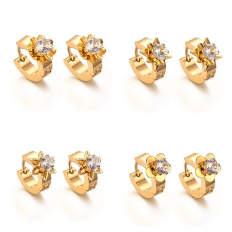 Gold stud örhängen med zirconia