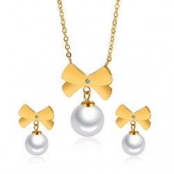 Bowknot och Pearl Fashion Jewellery Set