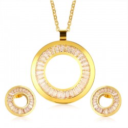 Rhinestone Gold Jewellery Set