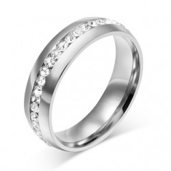 Guld - silver klassisk ring med zirconia