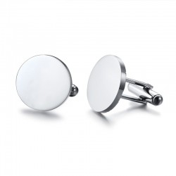 Stylish Round Stainless Steel Cufflinks