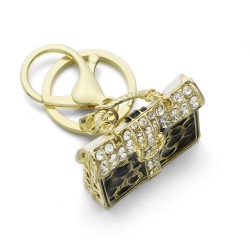 Crystal leopard handväska - keychain