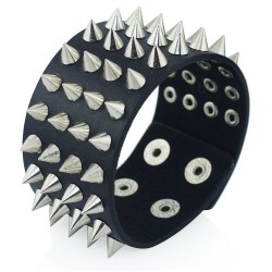 Fyra Row Rivet Stud Leather Bracelet Unisex