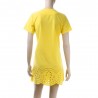 Yellow Short Sleeve Hollow Out Mini DressDresses
