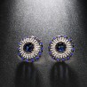 Natural Blue Stone Vintage Crystal Earrings