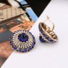 Natural Blue Stone Vintage Crystal Earrings