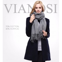 Lyx bomull vinter scarf - premium kvalitet