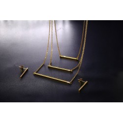3 Layer Necklace & Earrings Smycken Set