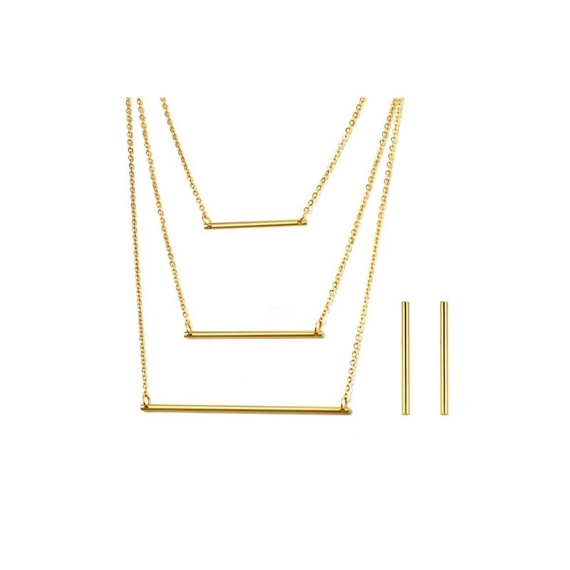 3 Layer Necklace & Earrings Smycken Set