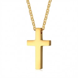 Classic blank cross pendant med rostfritt stål halsband