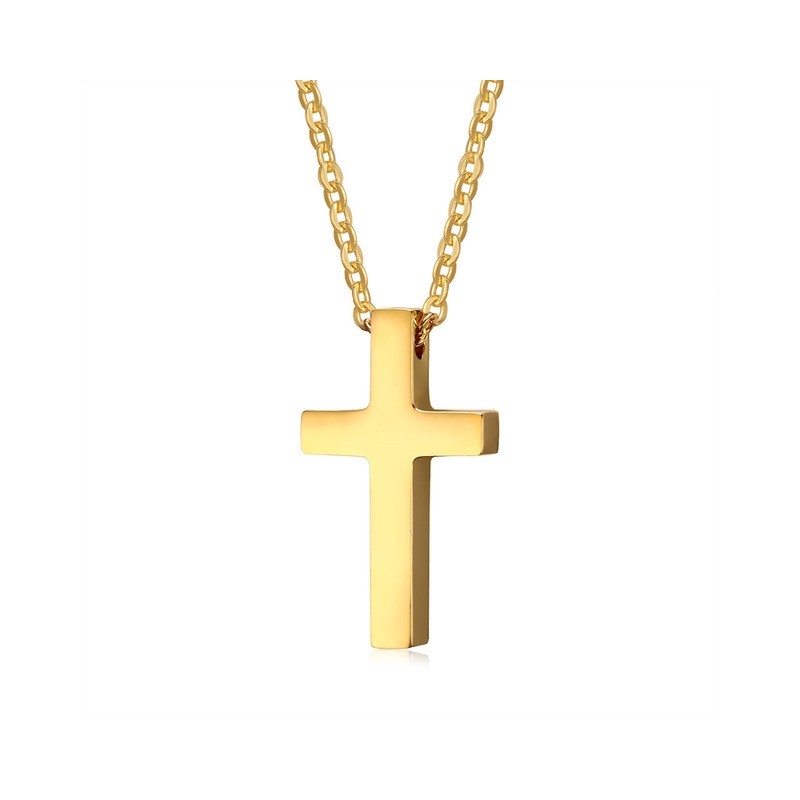 Classic blank cross pendant med rostfritt stål halsband