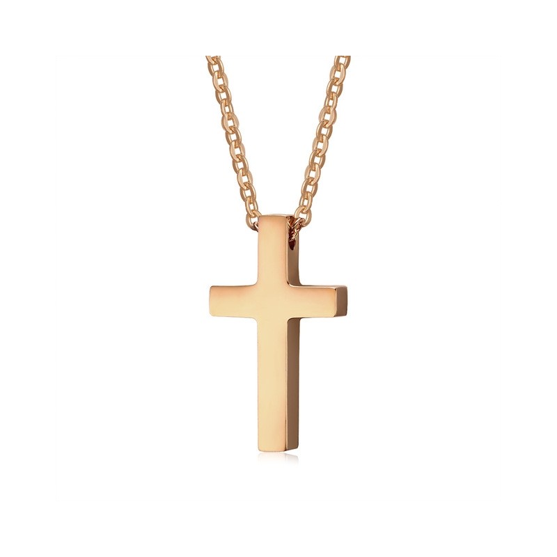 Classic blank cross pendant med rostfritt stål halsband