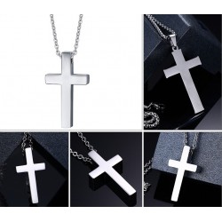 Classic blank cross pendant with stainless steel necklaceNecklaces