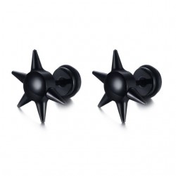 Black Nail Stud Earrings Unisex