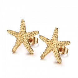 Gold starfish stud örhängen