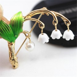 Lily of the Valley & Pearl - brosch