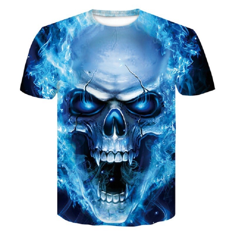 Mäns 3D Skull T-shirt