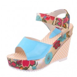 Flower pattern wedge heel sandalsSandals