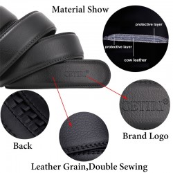 Cowhide Genuine Leather Automatic Buckle Belt