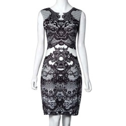 Elegant vintage floral print midi dress