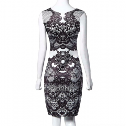 Elegant vintage floral print midi dress