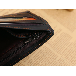Läder mäns plånbok handväska - zipper och kreditkort slots