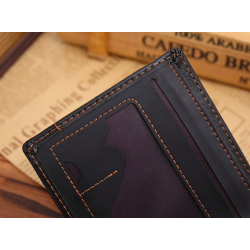 Läder mäns plånbok handväska - zipper och kreditkort slots